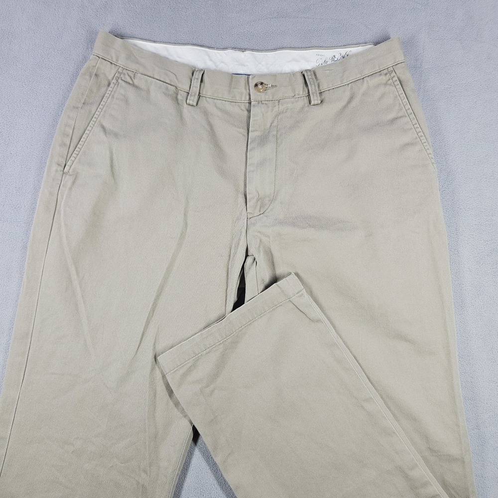 Polo Ralph Lauren Chino Pants Mens 34x33 Khaki Classic Fit Chino Preppy